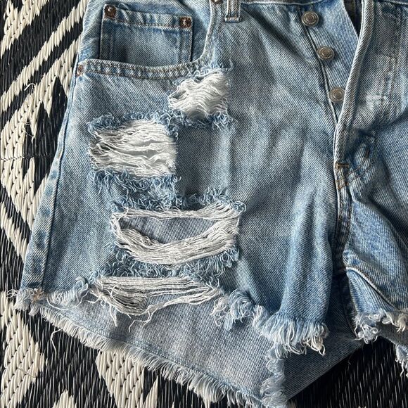 Aeropostale 90s High Rise Denim Shorts size 10 - Picture 4 of 8